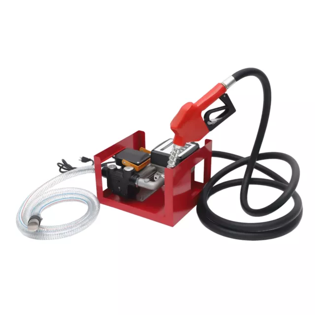 60l/min Dieselpume Electric Oil Fuel Diesel Transfer Pump W/ Hoses & Nozzle Set