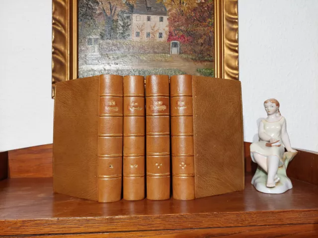 GOETHE WERKE 4 Bände Bibliophile Luxusausgabe MEISTEREINBAND Leder Hanseinband