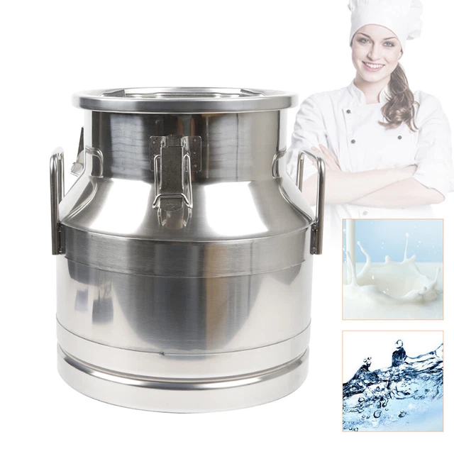 12L Milk Can Wine Pail Bucket Tote Jug Milk Transport Can Stainless Steel US