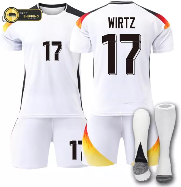 Deutschland Fussball Trikot Kinder Erwachsene, Neu 2024 Heim/Auswärtstrikot Trik