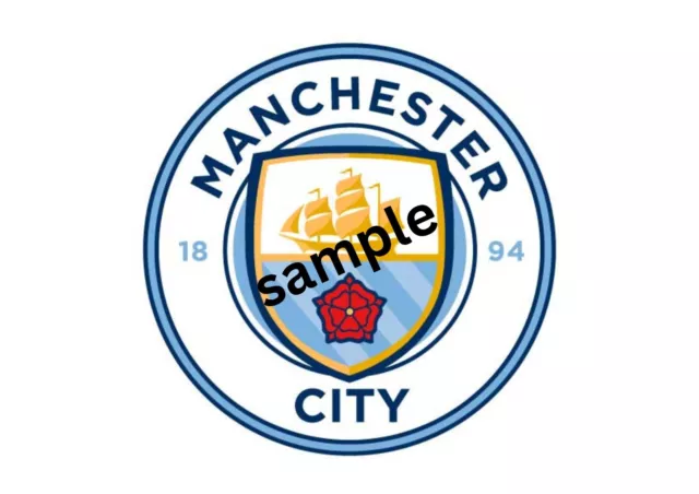 Manchester City Badge Print Photo Poster Wall Art Football Size A3 Great Gift