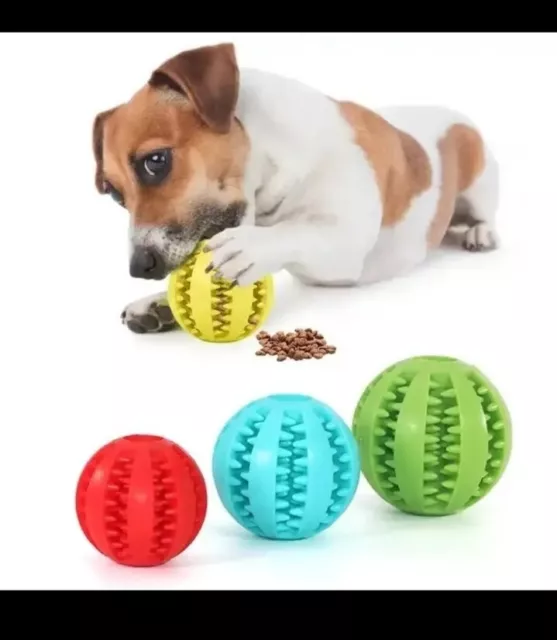 1* Zahnpflegeball Blau Futterball Hundespielzeug Zahnreinigung Katze Hund Ball