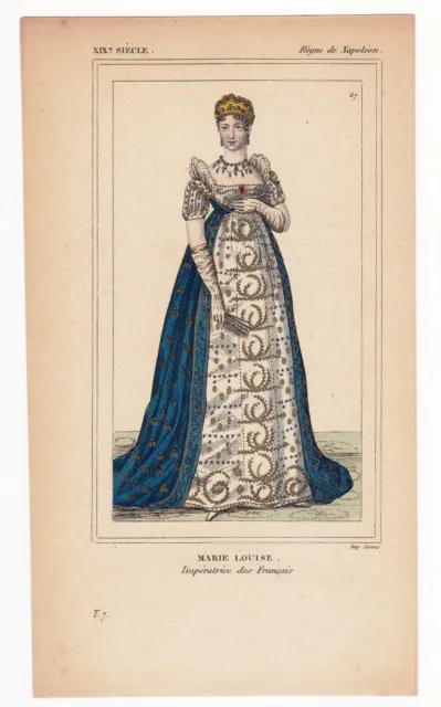 19th Portrait of Empress Marie Louise of Austria Napoleon Bonaparte Empire Fashion