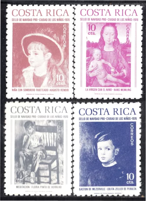 Costa Rica 326/29 1976 Sellos de navidad Pro Ciudad de los niños Pinturas dommi