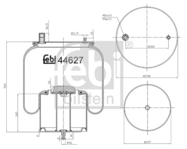 FEBI BILSTEIN Federbalg, Luftfederung Vorne 44627 2