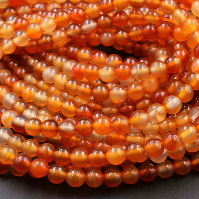 AAA Natural Carnelian 4mm 6mm 8mm 10mm Round Beads Orange Red Strand