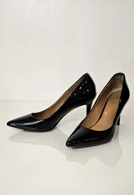Calvin Klein Womens Gayle Pointed Toe Patent Leather Pumps, Black, Size 7.5