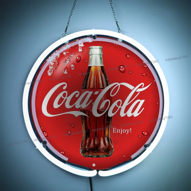 VTG ENJOY COCA-COLA Sign Red White We're #1 'Metal Painted