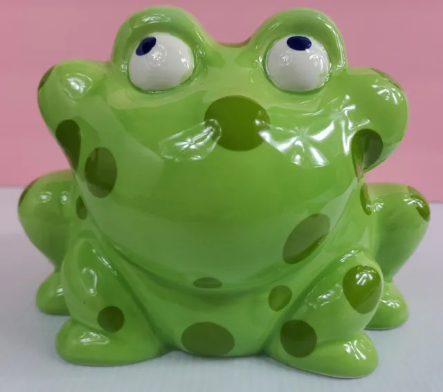 Gorham® Merry Go Round Pitter Patter Green Ceramic Frog Bank ~ Open Box Box 18