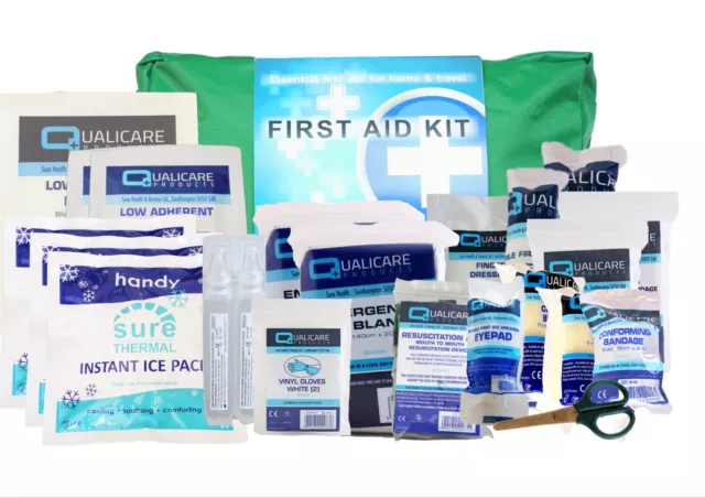 Qualicare Home & Travel / Vehicle First Aid Kit Bag - Handy & Compact