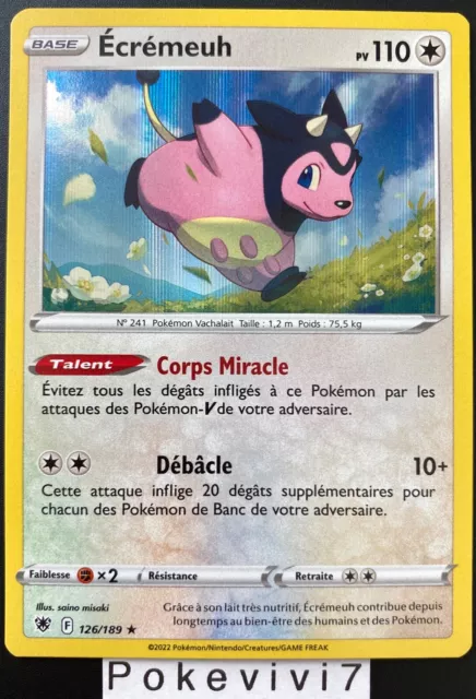 Carte Pokemon ECREMEUH 126/189 Holo Epée et Bouclier 10 EB10 FR NEUF