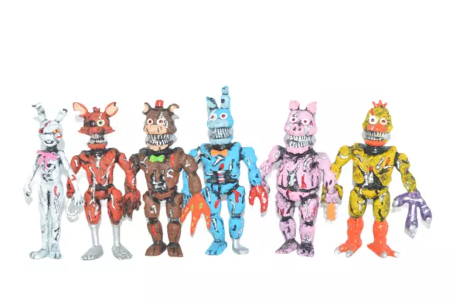 TOY MEXICAN 6 FIGURES FIVE NIGHTS AT FREDDY'S ANIMATRONICS SCRAP TWISTED