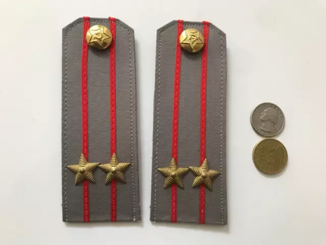 = Soviet Militia ( Police ) OFFICER  Shoulder Boards w BRONZE Stars & Buttons. =