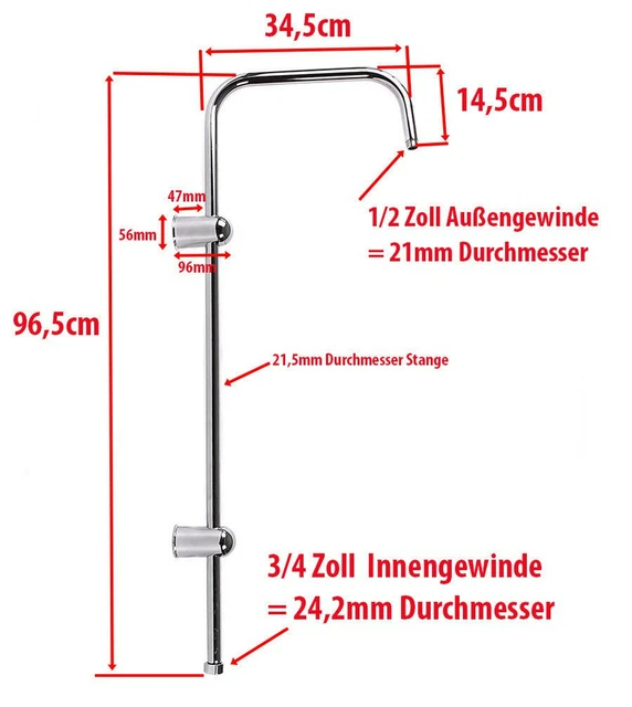 GROHE Regendusche Brausearm Mattschwarz, 30,5 Cm – Für Deckenmontage & Alle Duschköpfe