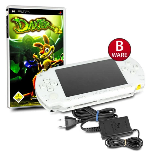 Psp Console 1004 IN Blanc/Blanc #11B + Original Câble Du Chargeur + Jeu Daxter
