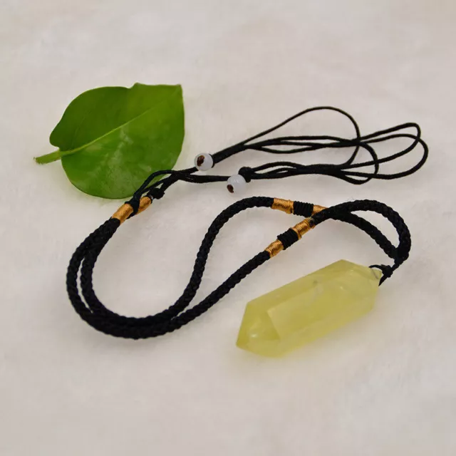 Natural Reiki Citrine Quartz Crystal Pendant Healing Chakra Gemstone Necklace