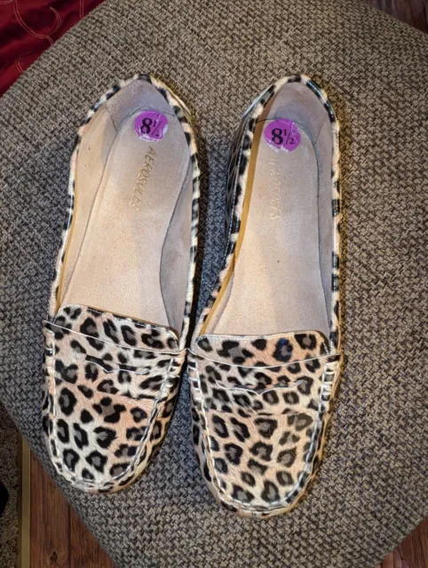 Aerosoles Womens Size 8.5 Penny Loafer Flat Shoes leopard print Toe Slip On