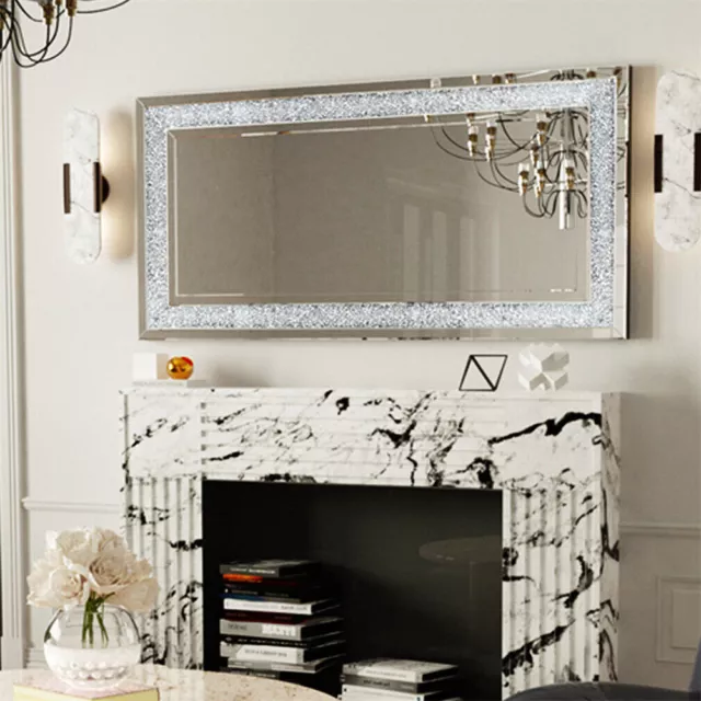 1.2M Oversized Luxury Decorative Wall Mirror Crushed Diamond Full Length Mirror 3