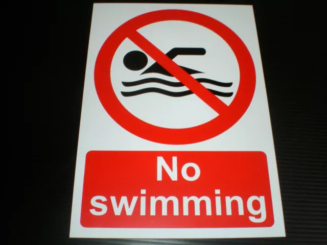 No Swimming Plastic Sign Or Sticker Choice Of Sizes Silk Screen Printed Water