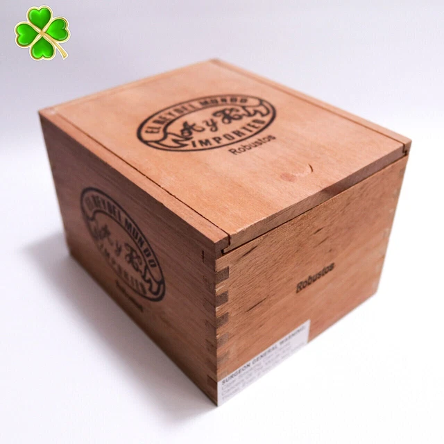 El Rey Del Mundo | Robustos Oscuro Wood Cigar Box Empty - 5.75" x 4.75" x 4" ~