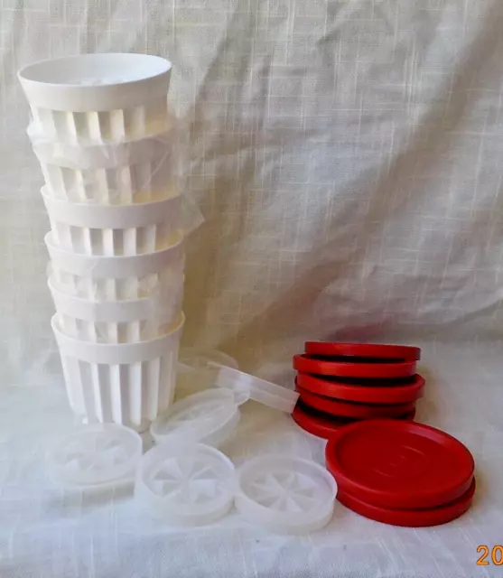 Tupperware Jel-ette jello molds set of 6 new w/ red lids