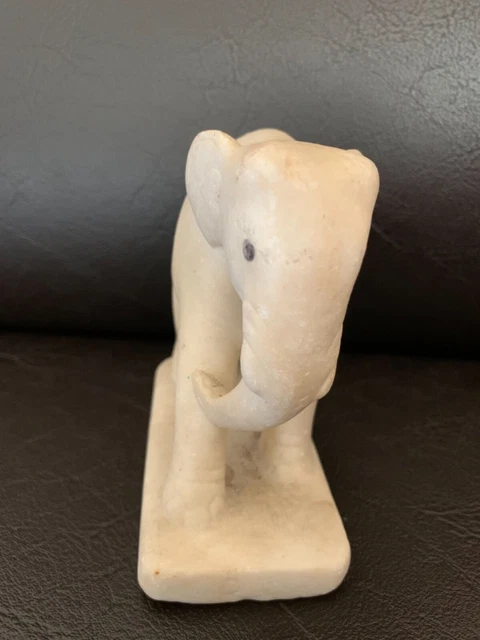 Antique Burmese 19th Century Mandalay style elephant marble sculpture 8