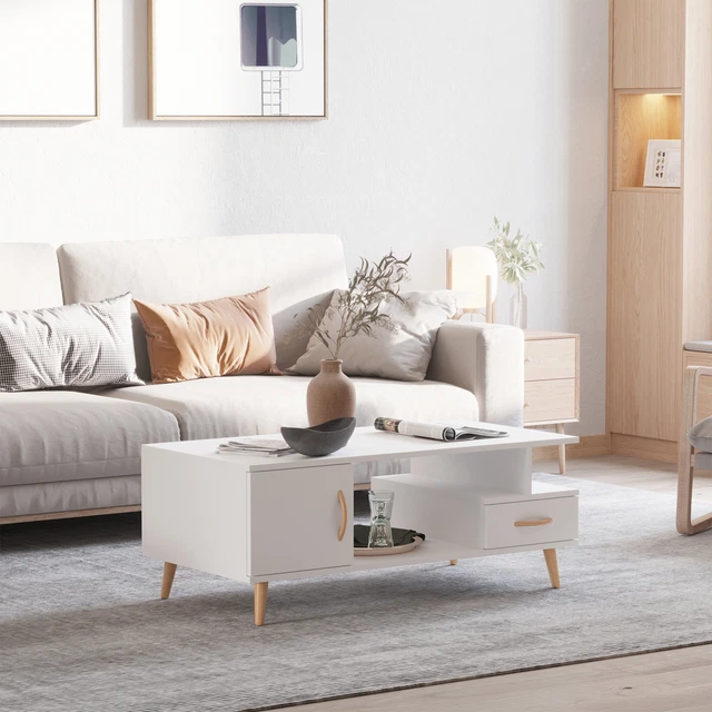 Photo inspiration: Scandinavian Minimalist Coffee Table With Storage Reference: Modern Minimalism Storage Coffee Table Wooden Living Reception Room W