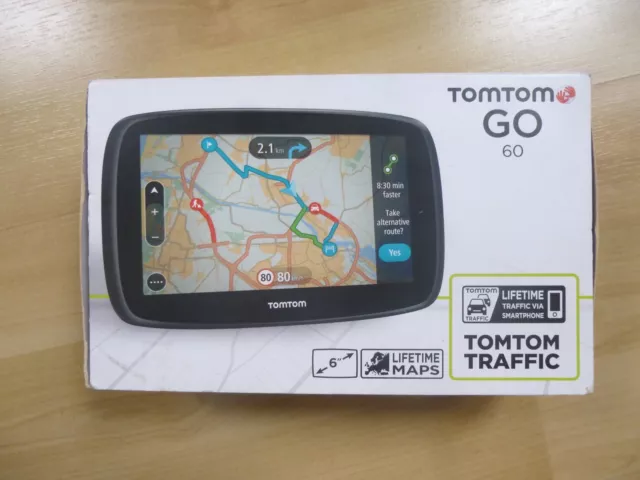 TOM TOM GO 60 Navigationsgerät mit TOM TOM Traffic, Radar, Europa Karten, 6 Zoll