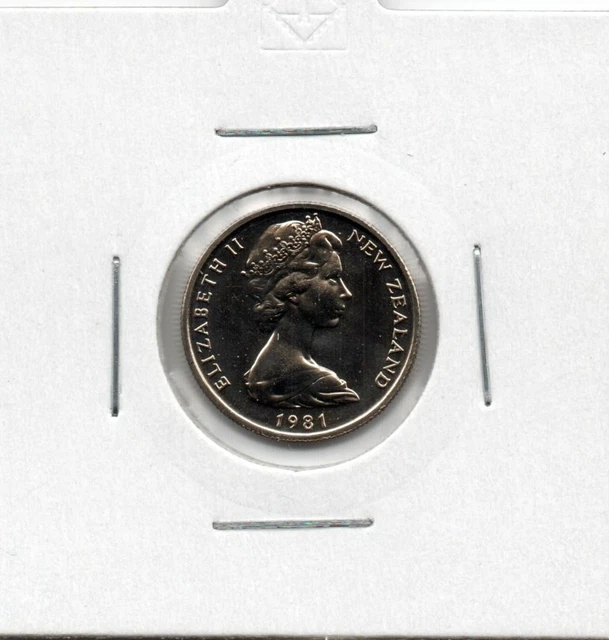 New Zealand: 1981  5 Cent Unc Coin From Mint Set In 2X2 Holder