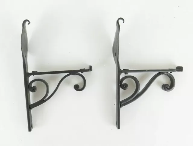 Couple Brackets Shelf Brackets Wrought Iron Forged by Hand Craft CH3