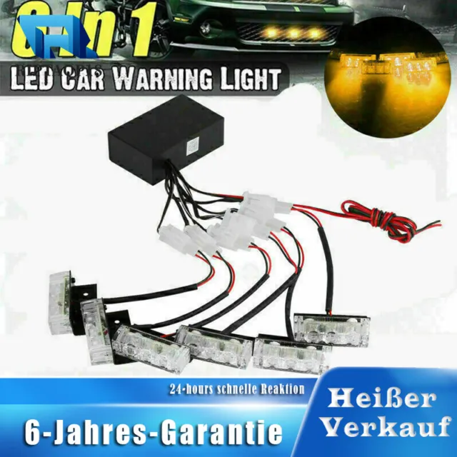 3LED Auto Frontblitzer Blitzlicht Warnleuchte LKW Strobe Licht 12/24V 3 Modi DE