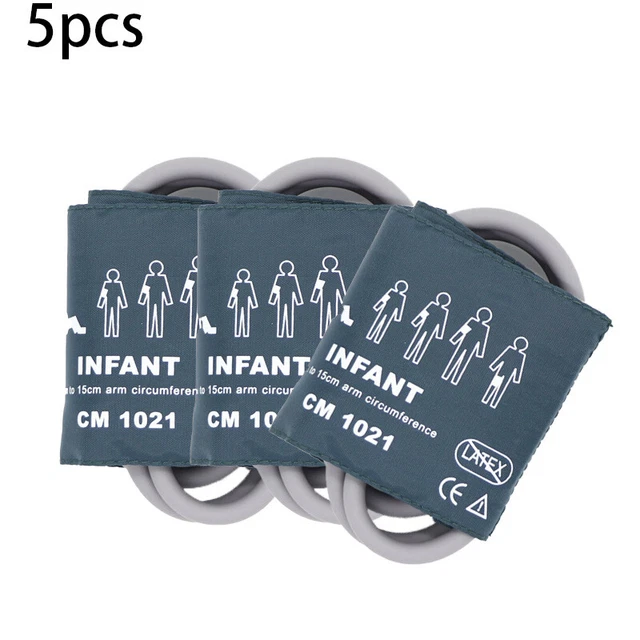 5PC Blood Pressure Patient Monitor Cuff NIBP Cuff Double Tube Infant Size10-19cm
