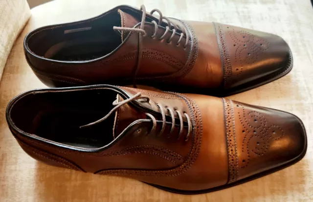 To Boot New York Duke Burnished Calf Brown Wingtip Shoes 9 US $595 MSRP 2