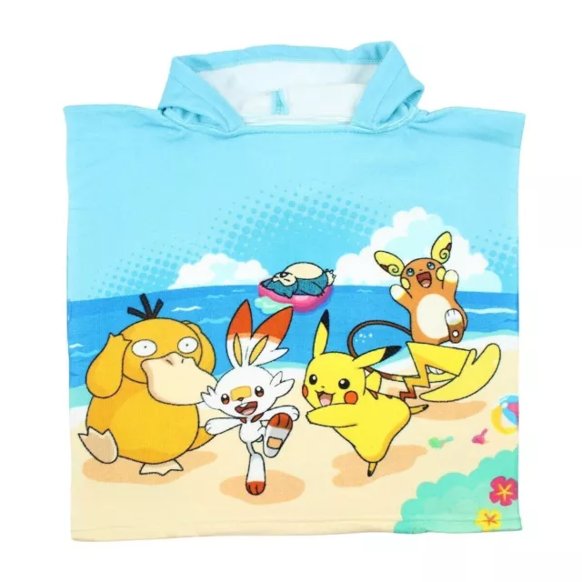 Pokemon Pikachu Anton Kinder Mikrofaser Poncho Badeponcho 50x50