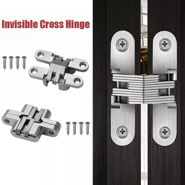 Cerniere a croce in acciaio inox design invisibile per porte pieghevoli set di 2