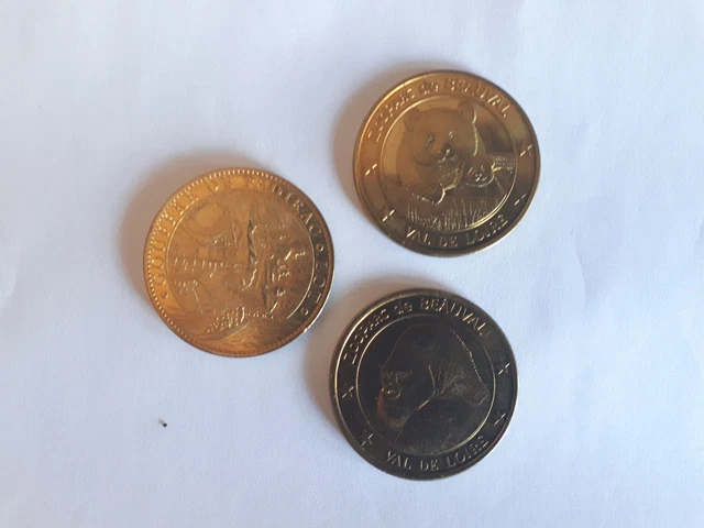 Lot de 3 jetons "Trésor de France" et " Médaille et Patrimoine"