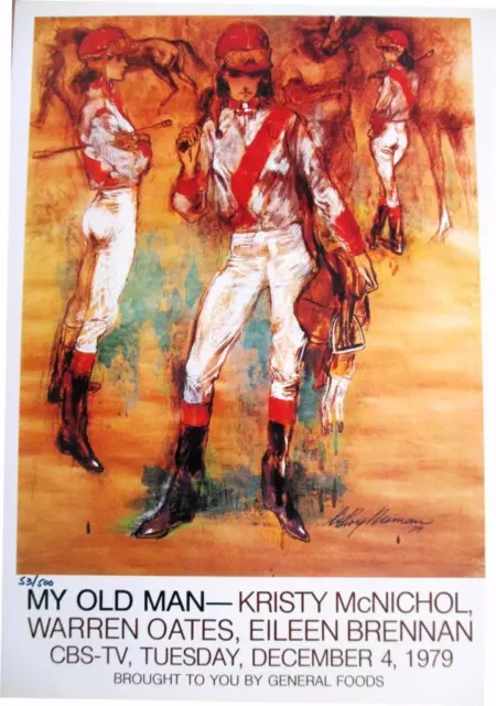 Leroy Neiman Numbered Bookplate "My Old Man" Horses Women Jockey Red White Art