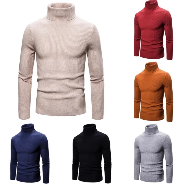 Trendy and Comfortable Men's Turtleneck Knit Top Sweater Winter Pullover