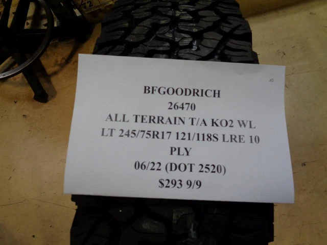 Bfgoodrich At T/A Ko2 Wl 245 75 17 121/118S Lre 10Ply All Terrain Tire 26470 Bfgoodrich At T/A Ko2 Wl 245 75 17 121/118S Lre 10Ply All Terrain Tire 26470