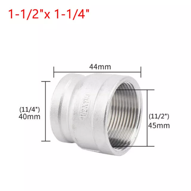 304 Stainless Steel BSP 1/4"-2" Female Thread Reducer Connector Fitting Adapter