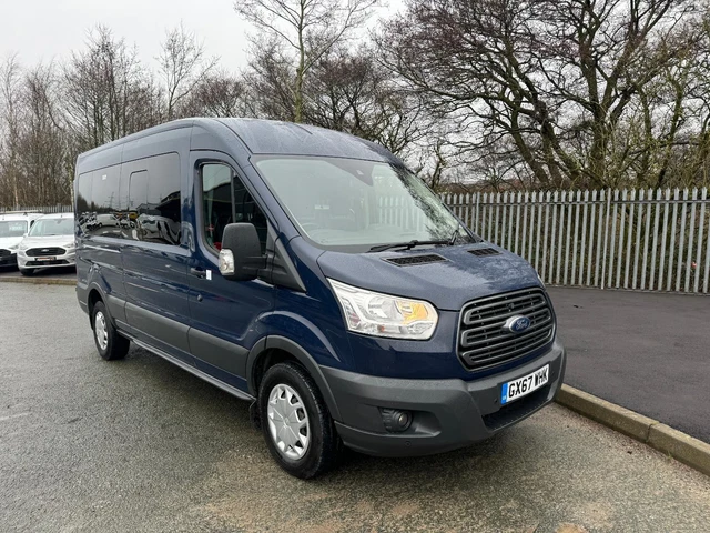 Ford Transit Rwd Bus 2017 67 REG FORD TRANSIT TREND 2.2 TDCi T410 RWD 15SEAT MINIBUS BLUE ...