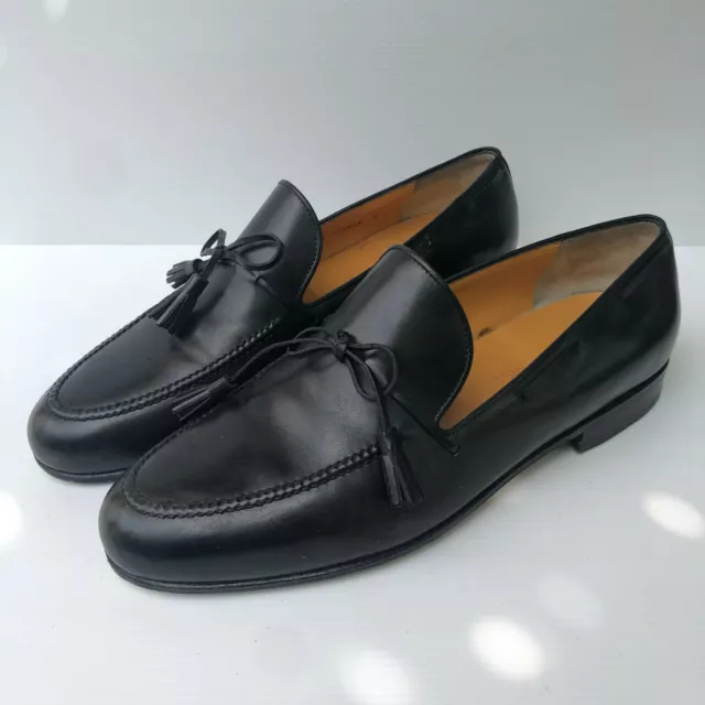 Mocassini Tanino Crisci in pelle nera con nappa punta piatta UK 9 M IN OTTIME CONDIZIONI