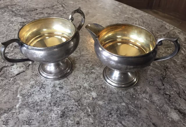 Vintage FB ROGERS  Sterling Silver Cream Sugar Set Pair 187g