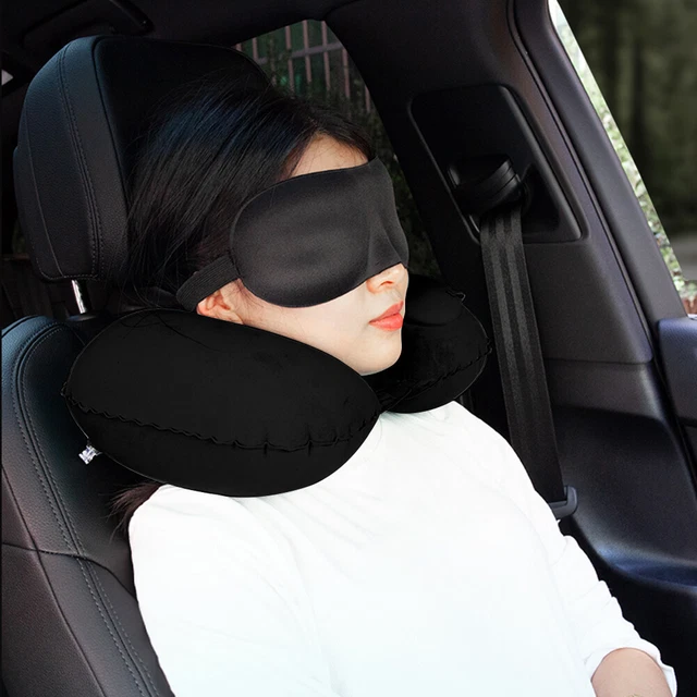 U Shaped Travel Neck Pillow Inflatable Car Head Neck Support for Auto Airplane U 2