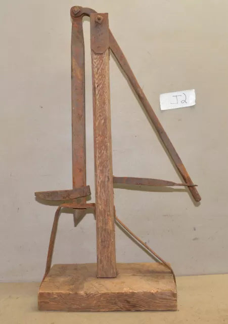 Rare antique Conestoga wagon jack blacksmith forged steel closed museum piece J2