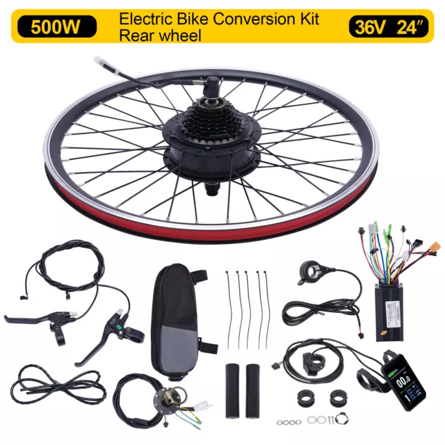 24 zoll Hinterrad Elektrofahrrad Umbausatz 36V 500W Motor E-Bike Conversion Kit 2