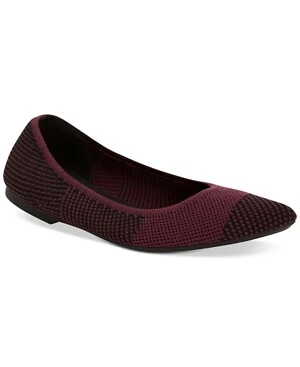 Alfani Women's Step 'N Flex Poppyy Pointed Toe Knit Flats, wine, Size 5.0