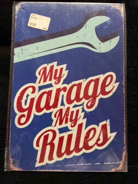 Metal tin sign 8"x12" really nice~ My Garage My Rules