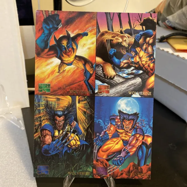 1995 Fleer Marvel Masterpieces Uncut 4 Card Promo Set