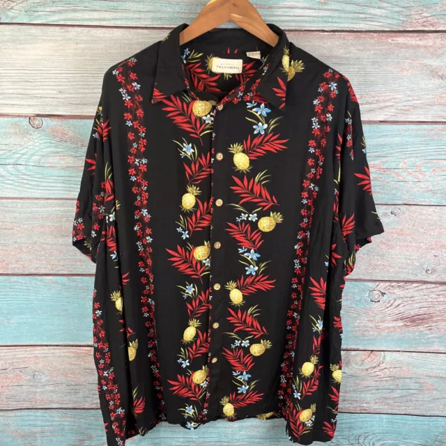 Mens Falls Creek Hawaiian Shirt Size 3XL Black